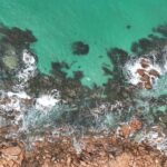 dramatic aerial view of busselton coastline