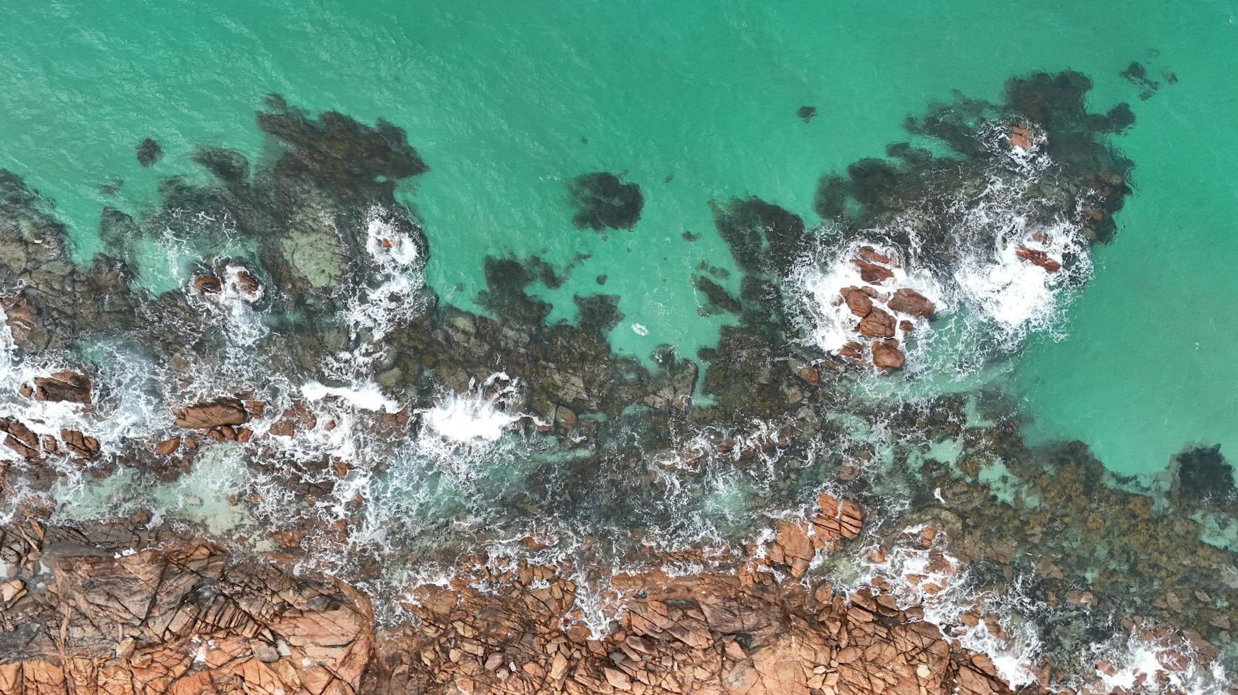 dramatic aerial view of busselton coastline