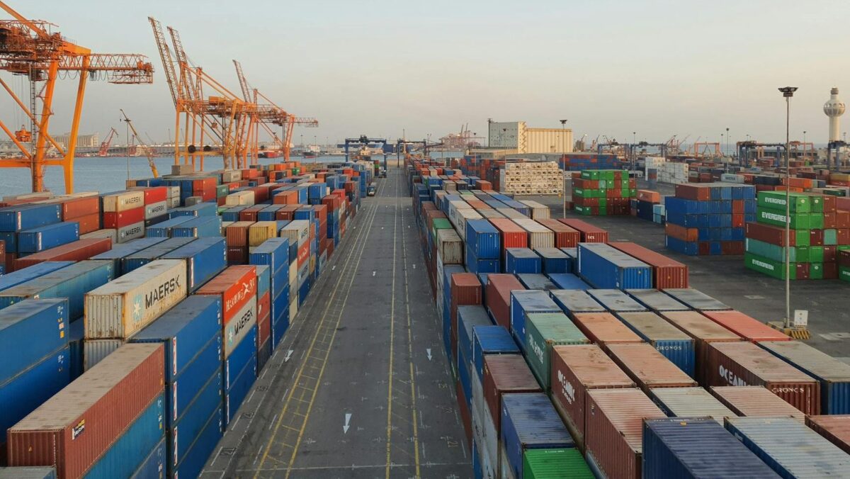 cargo containers in harbor