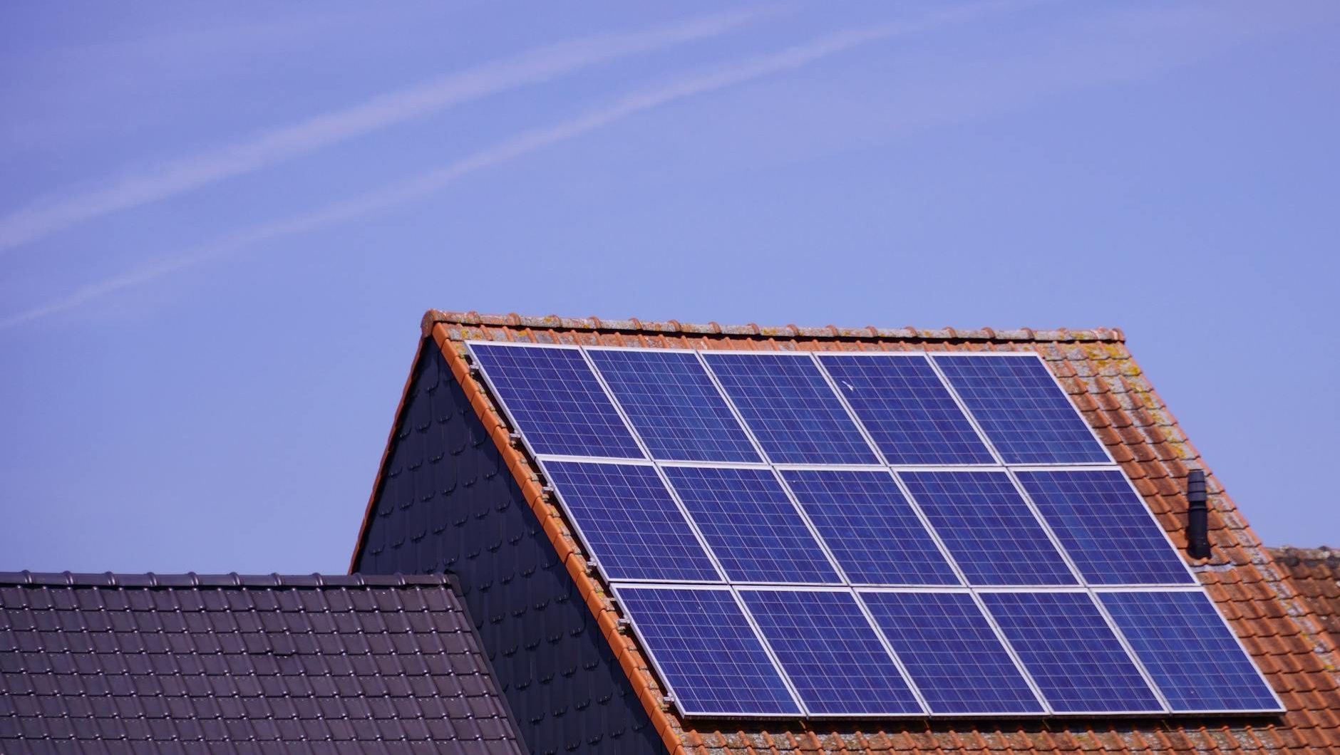 solar panels on house roof