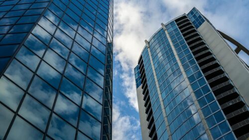 office skyscrapers in downtown