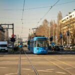 urban tramway in zagreb croatia