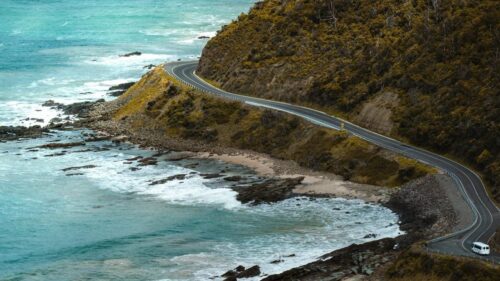 scenic coastal drive along great ocean road