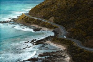 scenic coastal drive along great ocean road