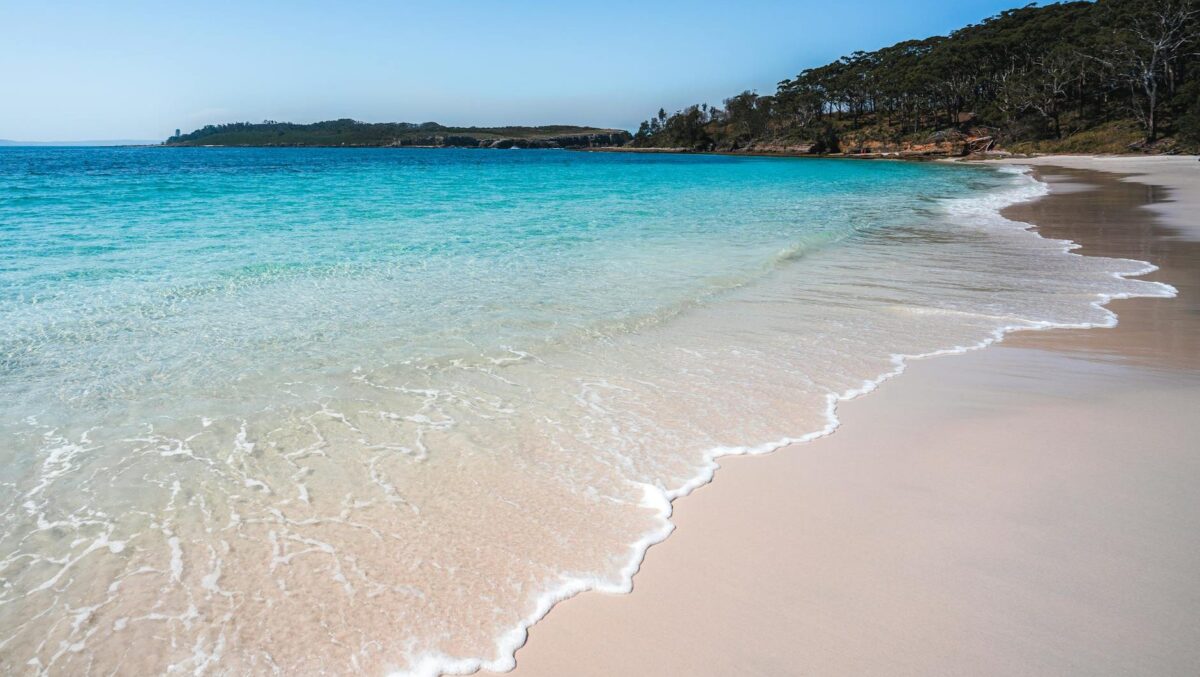 azure sea rippling on shore